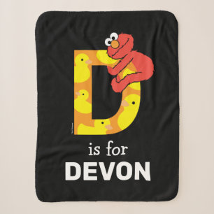 Elmo Alphabet   D Duck Sherpa Deken