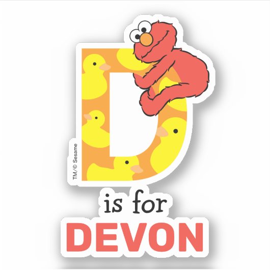 Elmo Alphabet | D Duck Sticker (Voorkant)