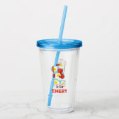 Elmo Alphabet | E Eieren Acryl Drinkbeker (Achterkant)