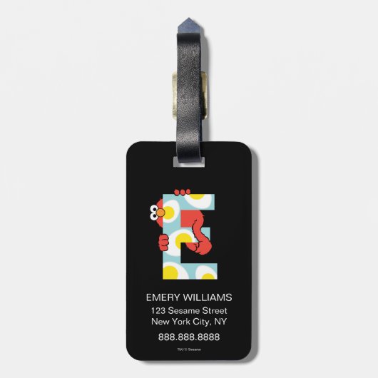 Elmo Alphabet | E Eieren Bagagelabel (Achterkant verticaal)