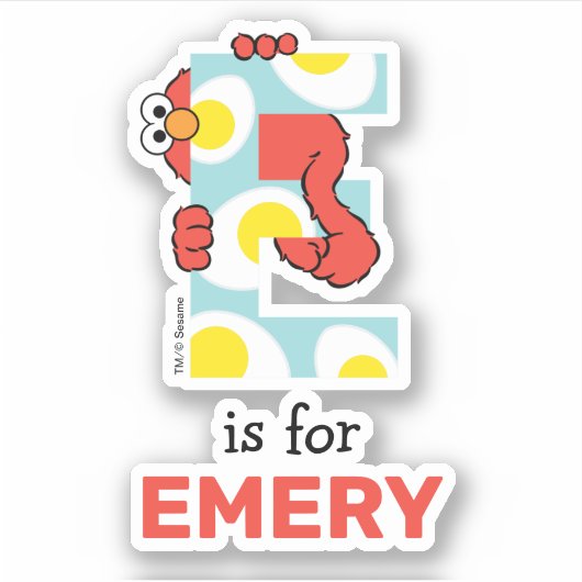 Elmo Alphabet | E Eieren Sticker (Voorkant)