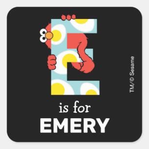 Elmo Alphabet   E Eieren Vierkante Sticker