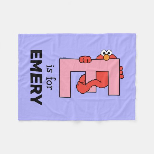 Elmo Alphabet | E Roze Fleece Deken (Voorkant (Horizontaal))