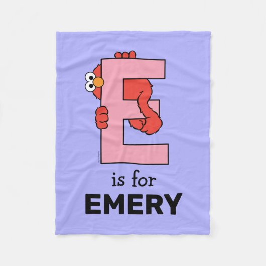 Elmo Alphabet | E Roze Fleece Deken (Voorkant)