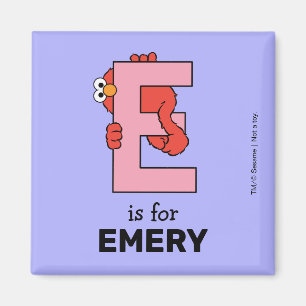 Elmo Alphabet   E Roze Magneet