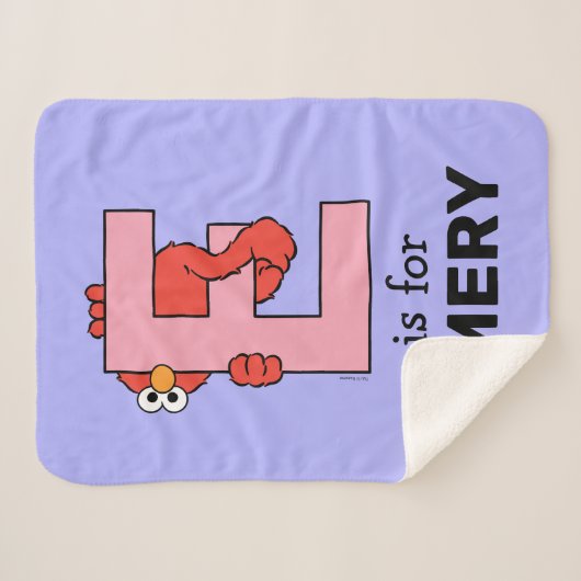 Elmo Alphabet | E Roze Sherpa Deken (Voorkant (horizontaal))