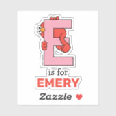 Elmo Alphabet | E Roze Sticker (Vel)