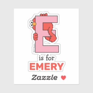 Elmo Alphabet   E Roze Sticker