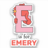 Elmo Alphabet | E Roze Sticker (Voorkant)
