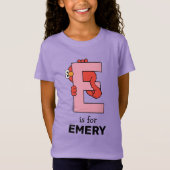 Elmo Alphabet | E Roze T-shirt (Voorkant)