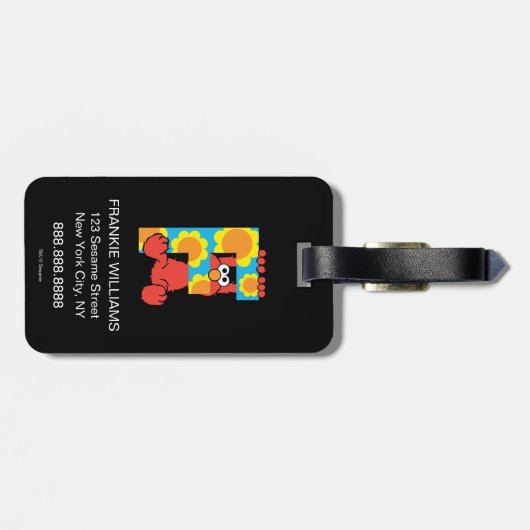 Elmo Alphabet | F Bloemen Bagagelabel (Achterkant horizontaal)