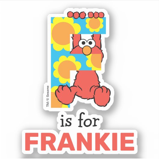 Elmo Alphabet | F Bloemen Sticker (Voorkant)