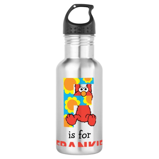 Elmo Alphabet | F Bloemen Waterfles (Voorkant)