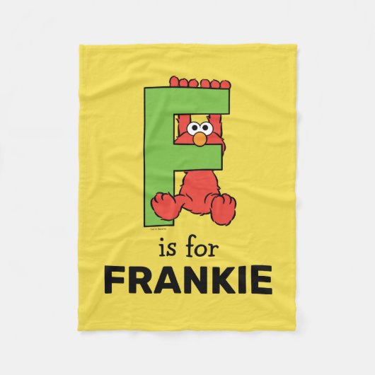 Elmo Alphabet | F Groen Fleece Deken (Voorkant)