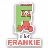 Elmo Alphabet | F Groen Sticker (Voorkant)
