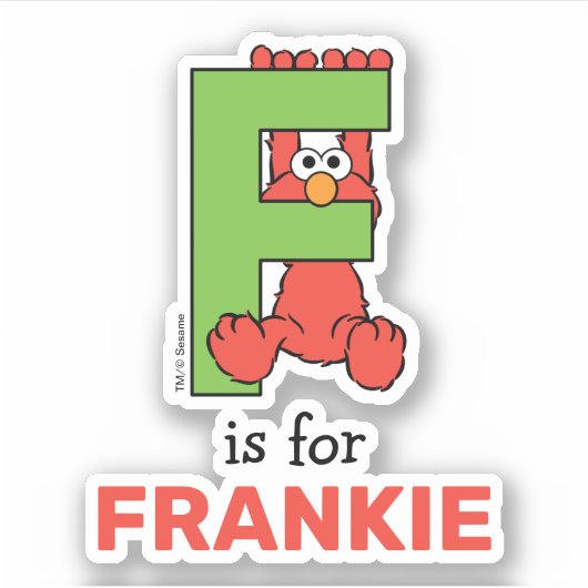 Elmo Alphabet | F Groen Sticker (Voorkant)