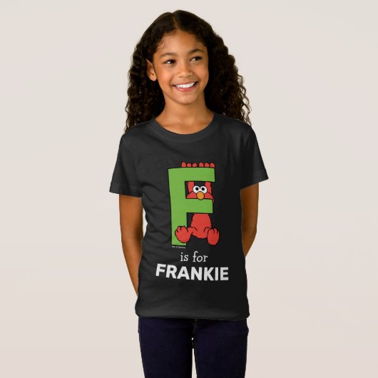 Elmo Alphabet | F Groen T-shirt (Voorkant volledig)