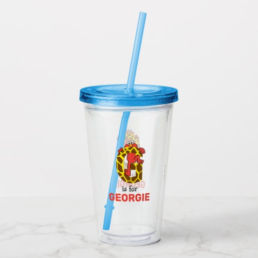 Elmo Alphabet | G GIRAFFE Acryl Drinkbeker (Achterkant)
