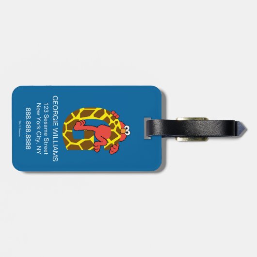 Elmo Alphabet | G GIRAFFE Bagagelabel (Achterkant horizontaal)