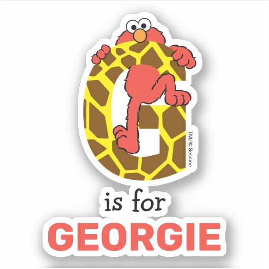 Elmo Alphabet | G GIRAFFE Sticker (Voorkant)