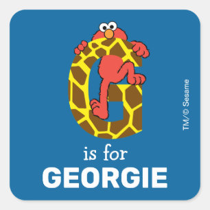Elmo Alphabet   G GIRAFFE Vierkante Sticker