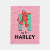 Elmo Alphabet | H Groen Fleece Deken (Voorkant)