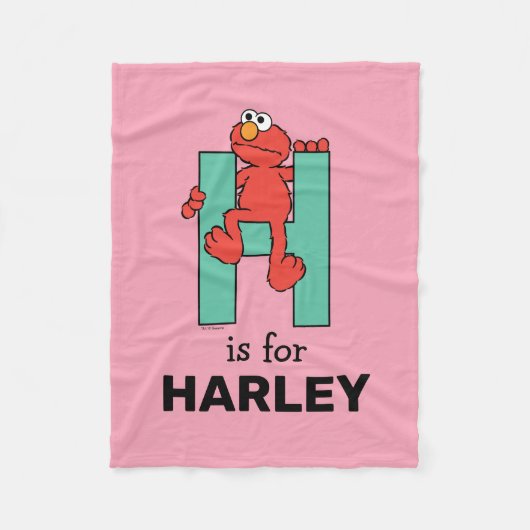 Elmo Alphabet | H Groen Fleece Deken (Voorkant)
