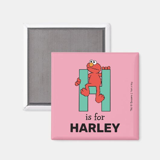 Elmo Alphabet | H Groen Magneet (Voorkant / Achterkant)