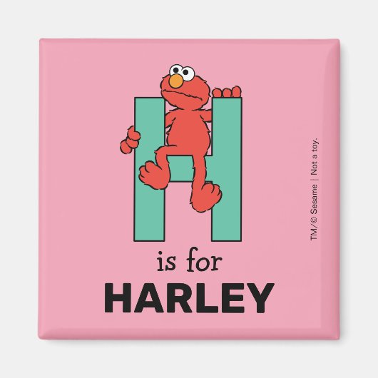 Elmo Alphabet | H Groen Magneet (Voorkant)
