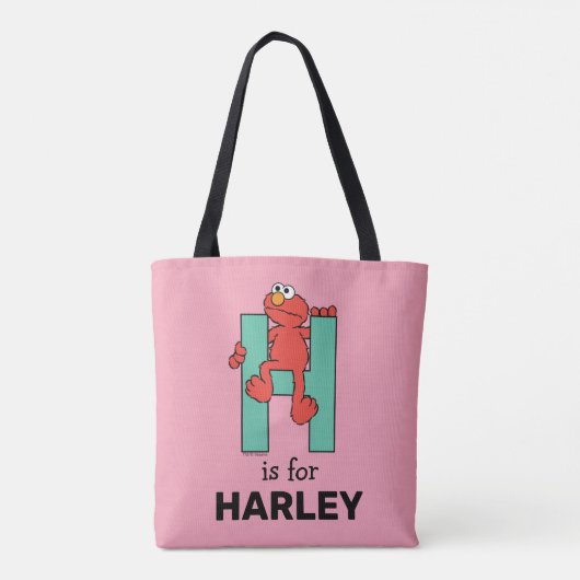 Elmo Alphabet | H Groen Tote Bag (Achterkant)