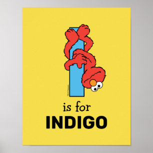 Elmo Alphabet   I Blauw Poster