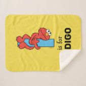 Elmo Alphabet | I Blauw Sherpa Deken (Voorkant (horizontaal))