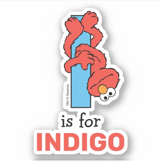 Elmo Alphabet | I Blauw Sticker (Voorkant)