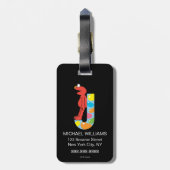 Elmo Alphabet | J Jelly Bean Bagagelabel (Achterkant verticaal)