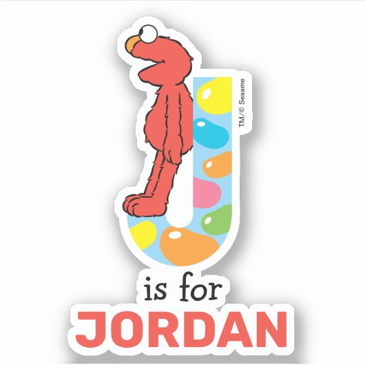 Elmo Alphabet | J Jelly Bean Sticker (Voorkant)