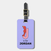 Elmo Alphabet | J Roze Bagagelabel (Voorkant verticaal)