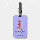 Elmo Alphabet | J Roze Bagagelabel (Achterkant verticaal)