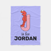 Elmo Alphabet | J Roze Fleece Deken (Voorkant)