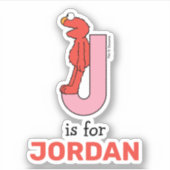 Elmo Alphabet | J Roze Sticker (Voorkant)