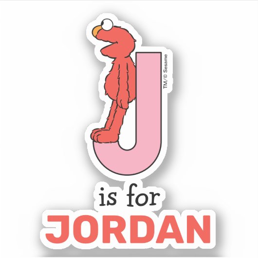 Elmo Alphabet | J Roze Sticker (Voorkant)