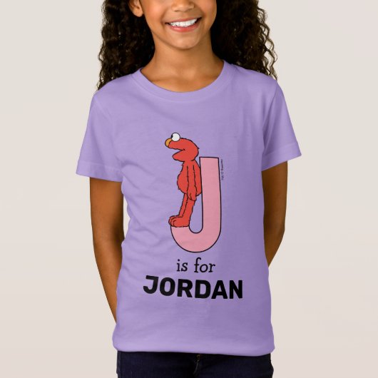 Elmo Alphabet | J Roze T-shirt (Voorkant)