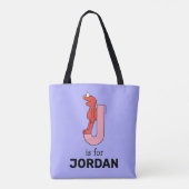 Elmo Alphabet | J Roze Tote Bag (Achterkant)