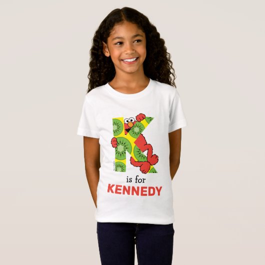 Elmo Alphabet | K Kiwi T-shirt (Voorkant volledig)