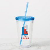 Elmo Alphabet | L Blauw Acryl Drinkbeker (Achterkant)