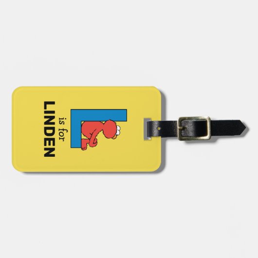 Elmo Alphabet | L Blauw Bagagelabel (Voorkant horizontaal)