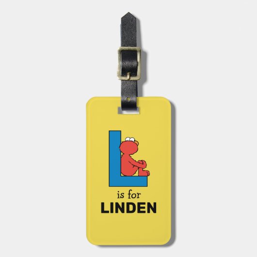 Elmo Alphabet | L Blauw Bagagelabel (Voorkant verticaal)