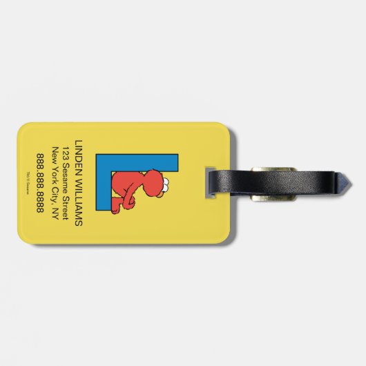 Elmo Alphabet | L Blauw Bagagelabel (Achterkant horizontaal)