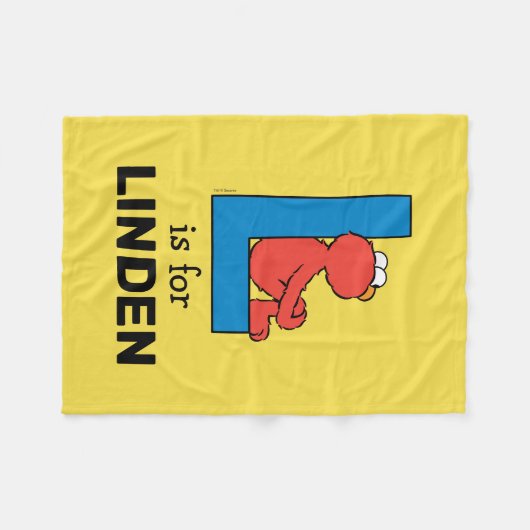 Elmo Alphabet | L Blauw Fleece Deken (Voorkant (Horizontaal))