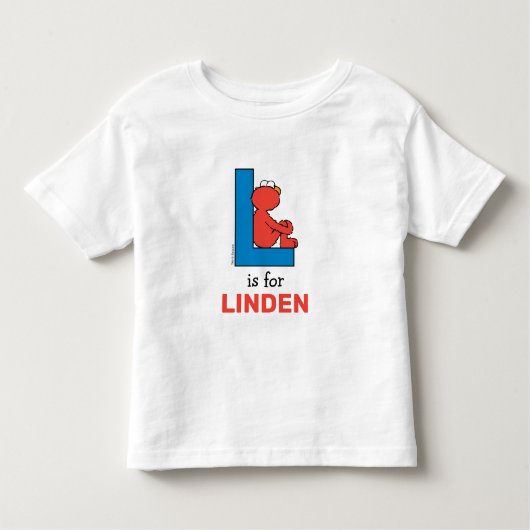 Elmo Alphabet | L Blauw Kinder Shirts (Voorkant)