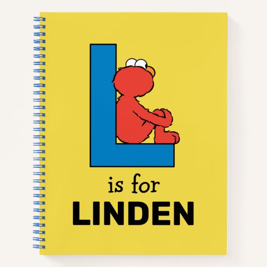 Elmo Alphabet | L Blauw Notitieboek (Voorkant)
